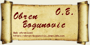 Obren Bogunović vizit kartica